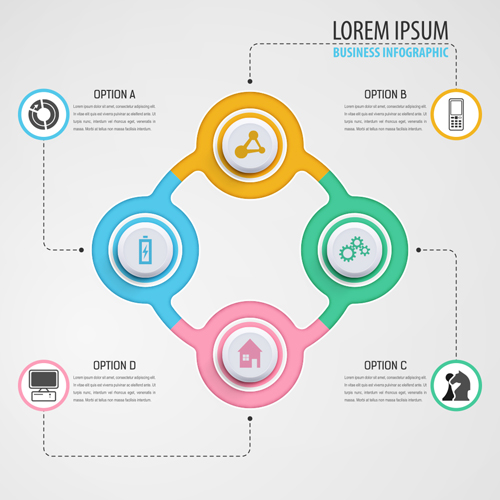 Circular business infographics creative vectors template 01 template infographic creative circular business   