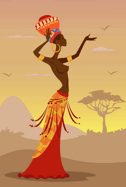 African woman illustrtion vector material 02 woman material illustrtion african   