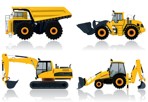 Construction vehicles design vectors set 03 vehicles design construction   
