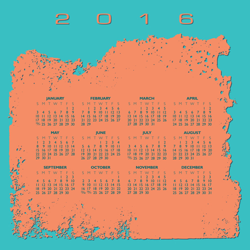 2016 Calendars grunge vectors grunge calendars 2016   