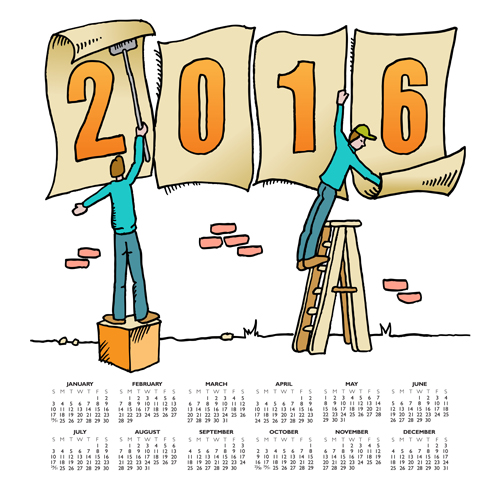 2016 Calendars cute cartoon vector material material cute cartoon calendars 2016   