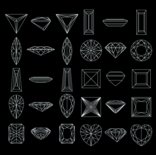 Diamond outline shapes vector material shapes outline diamond   