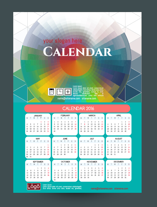 Technology background with 2016 calendar vector 14 technology calendar background 2016   