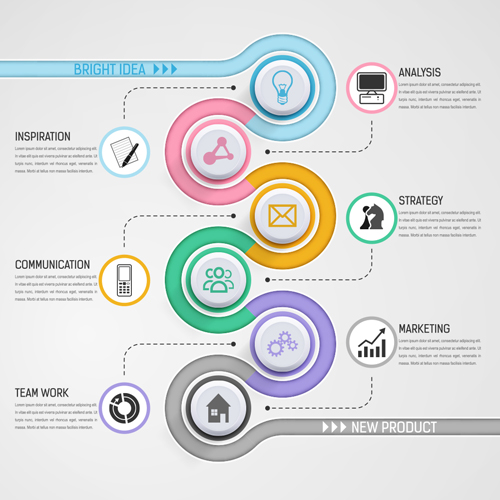 Circular business infographics creative vectors template 08 template infographic creative circular business   