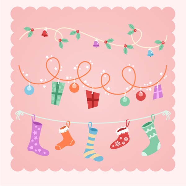 Cute pink christmas gift vector background pink gift cute christmas background   