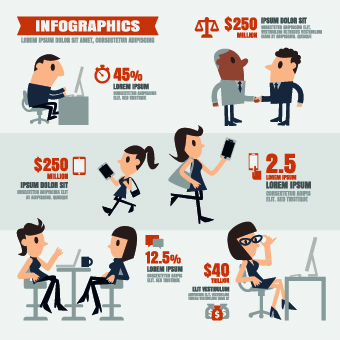 Infographics and people design vector 01 people infographics infographic   