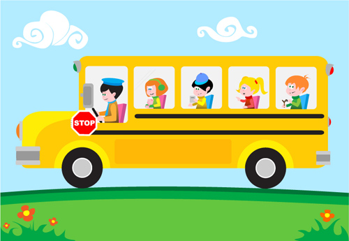 Kids with bus design vector kids kid bus   