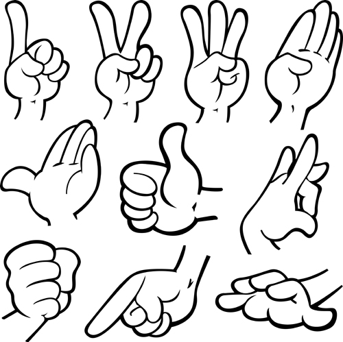 Different hand gesture vector set 03 hands hand gesture different   