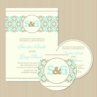 Wedding invitation with dvd kit design vector 02 wedding kit invitation DVD   