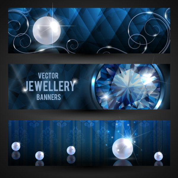 Luxury jewelry banner vector material material luxury jewelry banner   