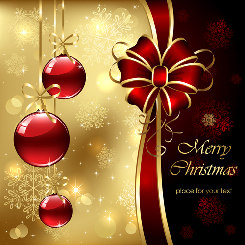 Ornate Golden Christmas cards vector graphics 01 ornate golden gold christmas cards card   