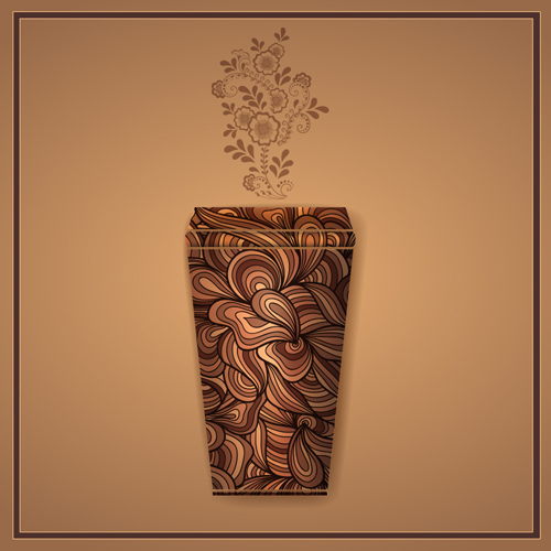 Art Pattern with coffee card vector 02 coffee card Art Pattern   