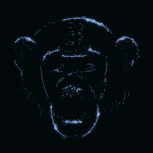 Monkey with light and black background vector 05 monkey light black background   