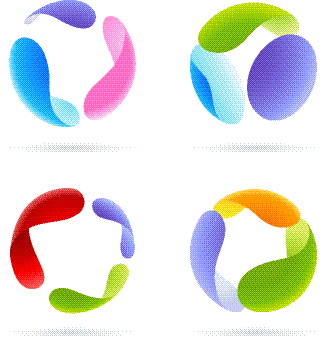 Colored round abstract logos vector 01 logos logo colored abstract   