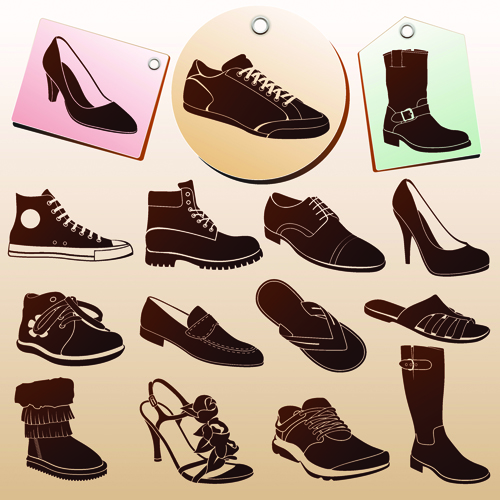 Shoes tags and shoes vector material vector material shoes   