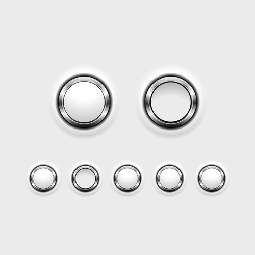 Metal web button circular vector   