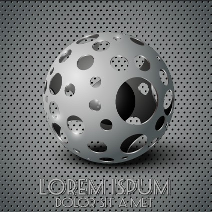 Creative sphere and metal background vector 04 sphere metal creative background vector background   