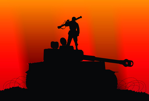 Vector soldiers silhouetter set 03 soldiers silhouetter   