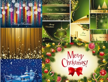 Set of christmas background art vector christmas   