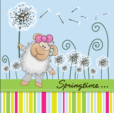 Spring lovely animal cartoon vector 04 spring lovely cartoon Animal   