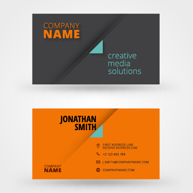 Orange with black business card vector orange business card business   