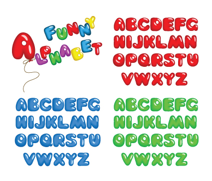 Various Bright colored alphabet design vector set 01 colored bright alphabet   