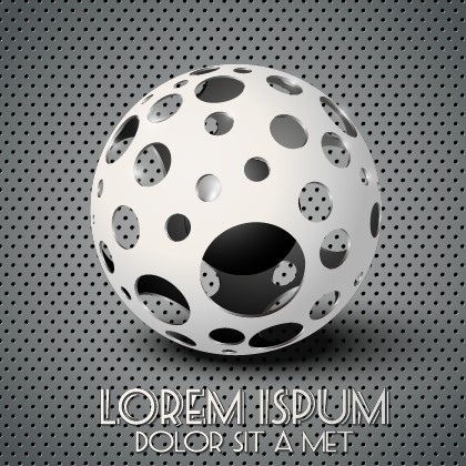 Creative sphere and metal background vector 02 sphere metal creative background vector background   