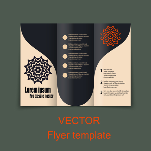 Fold flyer with brochure vector template set 10 template fold flyer brochure   