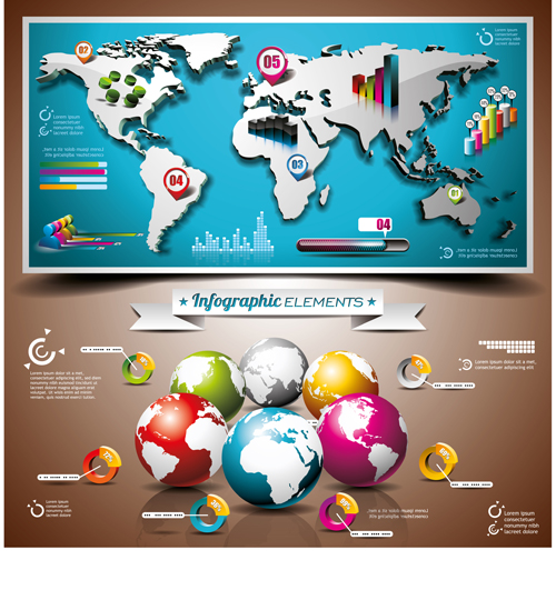 Vectors Infographics elements set 02 infographics infographic graphics graphic elements element   