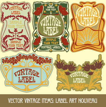 Ornate vintage labels creative vector set 02 vintage labels label creative   