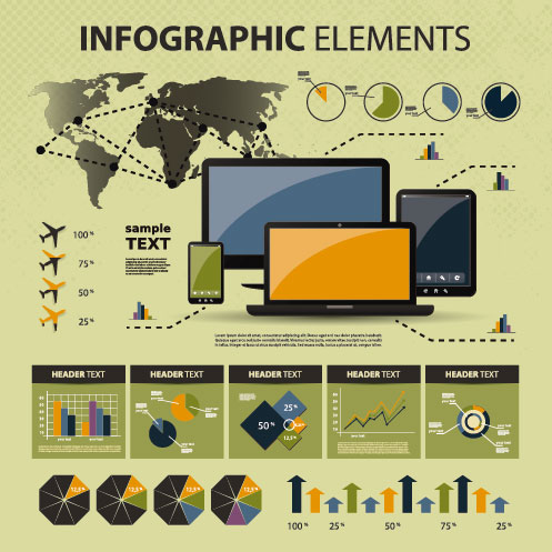business scheme and Infographics elements vector 05 scheme infographics elements element business   