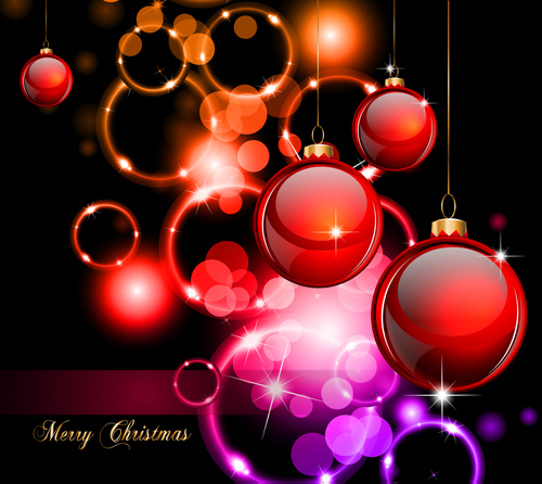 Set of Bright Christmas card elements vector material 04 material elements element christmas card bright   