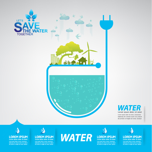 Save water infographics template vector 08 water template save infographics   