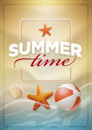 Summer holiday time poster cover vector 01 summer poster holiday cover   