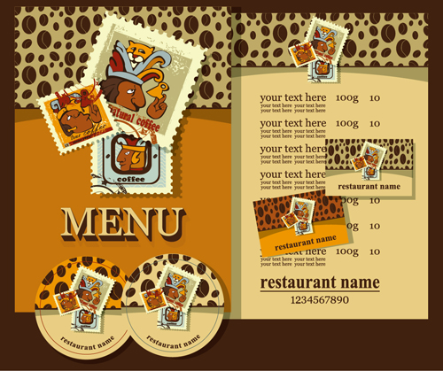 Retro beer menu cover with price list vectors 06 Retro font price cover beer   