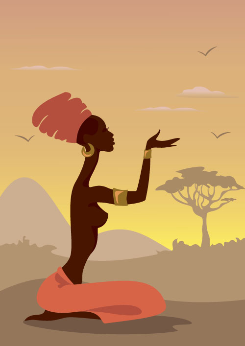 African woman illustrtion vector material 10 woman material illustrtion african   