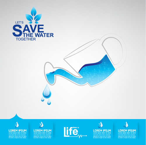Save water infographics template vector 14 water template save infographics   