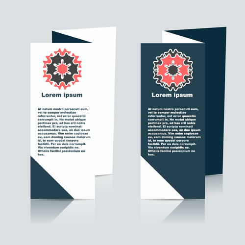 Fold flyer with brochure vector template set 05   