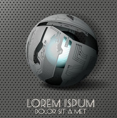 Creative sphere and metal background vector 05 sphere metal creative background vector background   