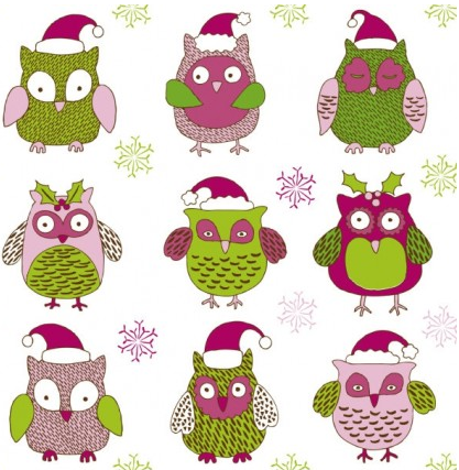 Cartoon christmas owl cute vector owl cute christmas cartoon   