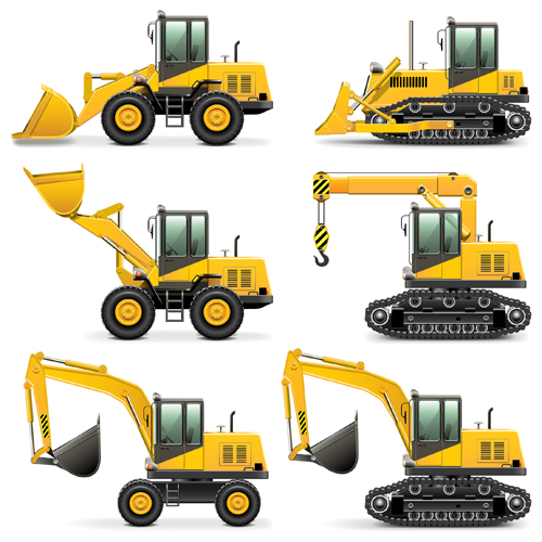 Construction vehicles design vectors set 01 vehicles design construction   