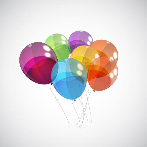 Transparent colored balloons vector background 03 39492 transparent colored balloons background   
