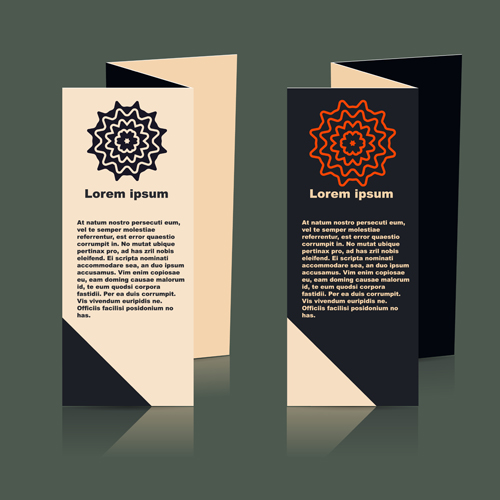 Fold flyer with brochure vector template set 09 template fold flyer brochure   