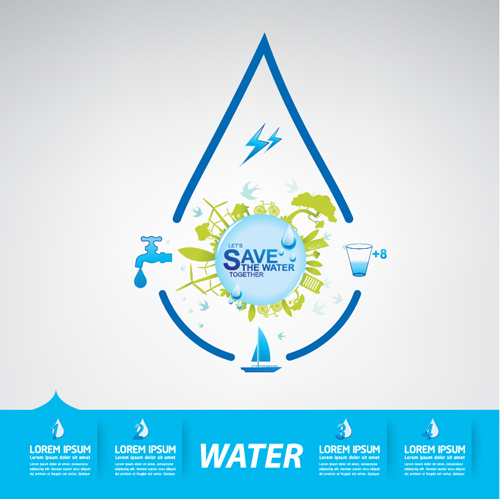 Save water infographics template vector 15 water template save infographics   