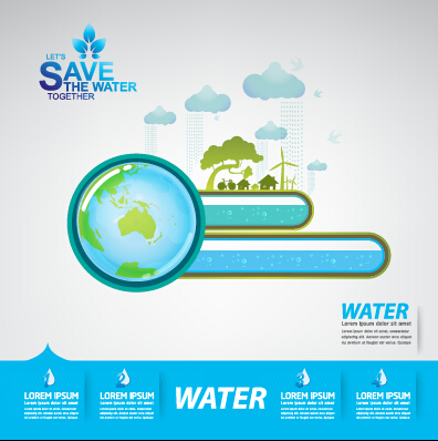 Save water infographics template vector 06 water template save infographics   