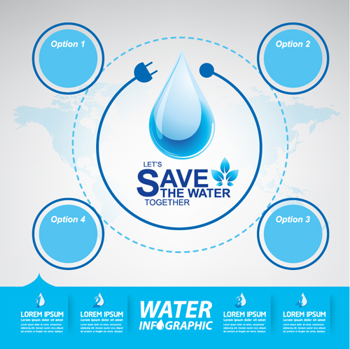 Save water infographics template vector 02 water template save infographics   