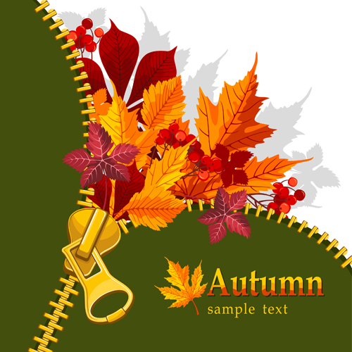 Autumn elements and gold leaves background vector 04 leaves leave elements element autumn   