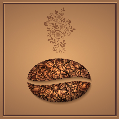 Art Pattern with coffee card vector 01 coffee card Art Pattern   