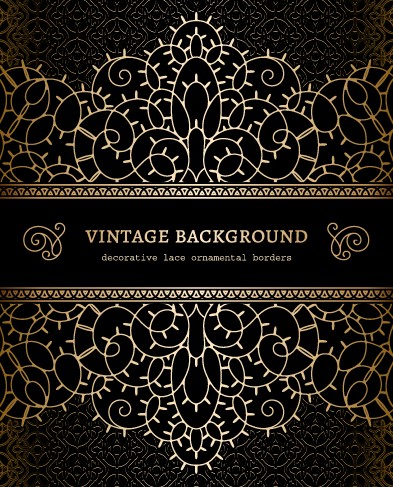 Vector set of vintage luxury background design 04 vintage luxury background design background   