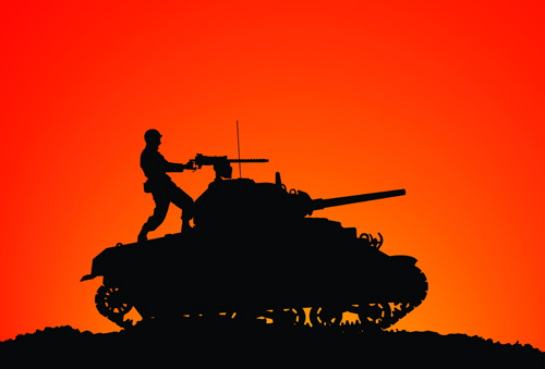 Vector soldiers silhouetter set 05 soldiers silhouetter   